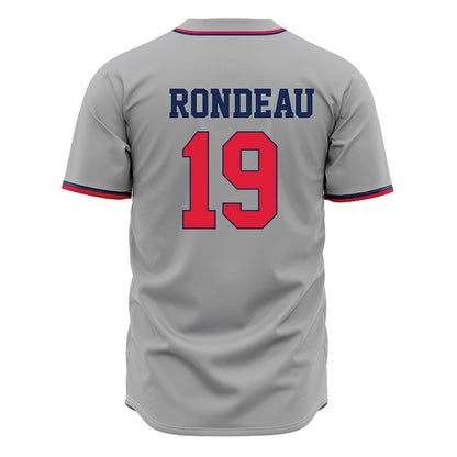 Dayton - NCAA Baseball : Lukasz Rondeau - Grey Jersey-1