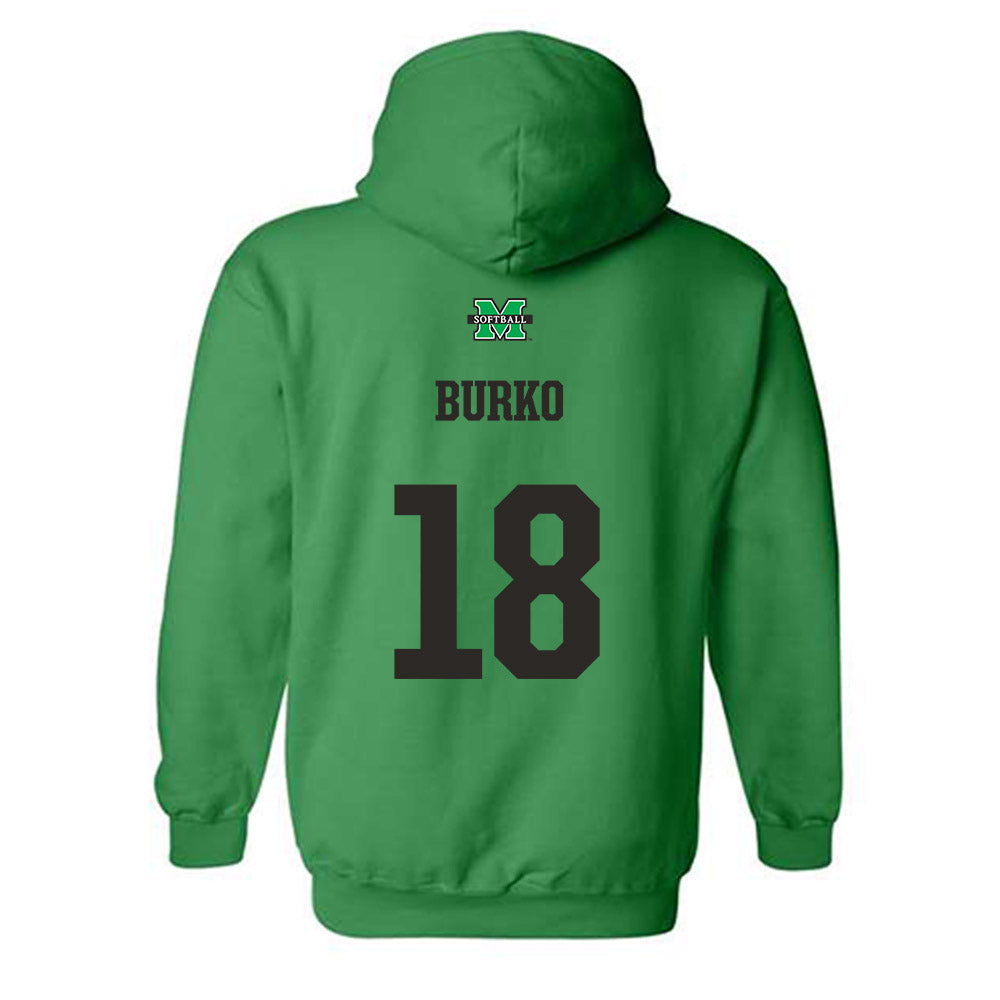 Marshall - NCAA Softball : Sydni Burko - Generic Shersey Hooded Sweatshirt-1
