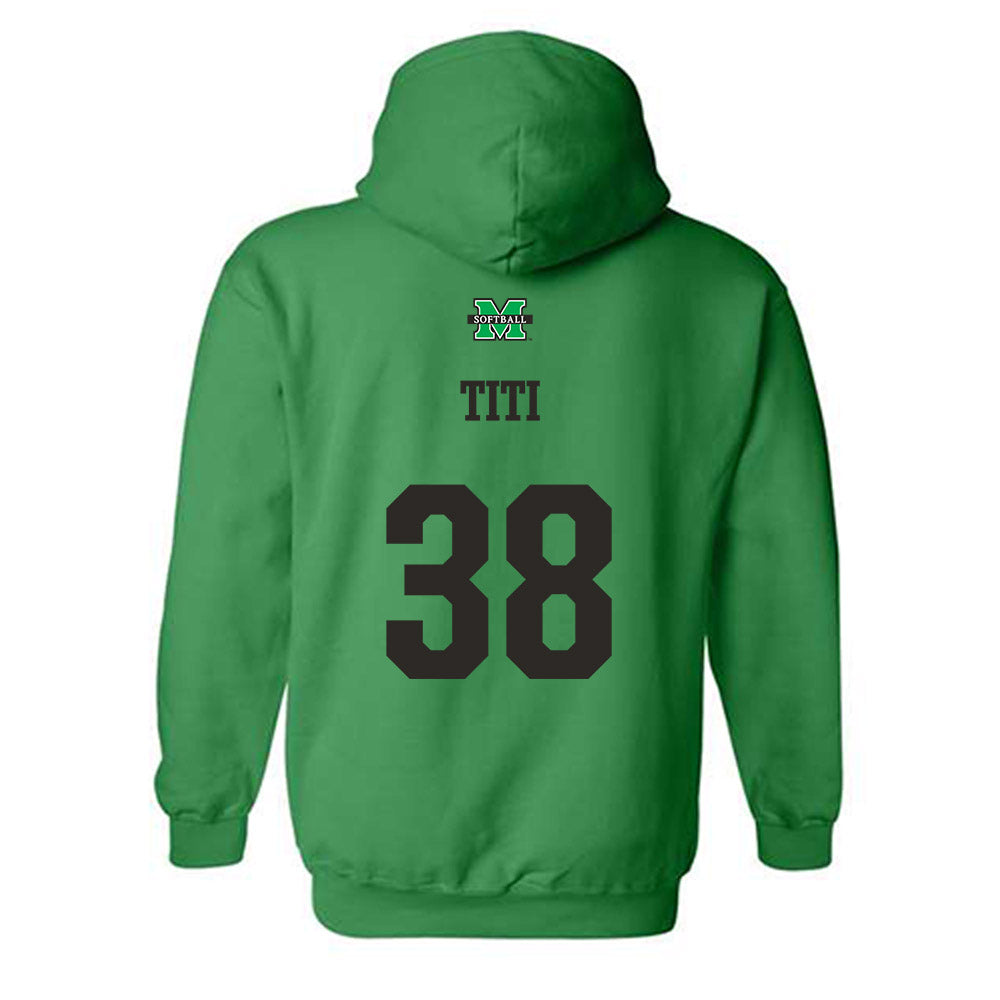 Marshall - NCAA Softball : Tia Titi - Generic Shersey Hooded Sweatshirt-1
