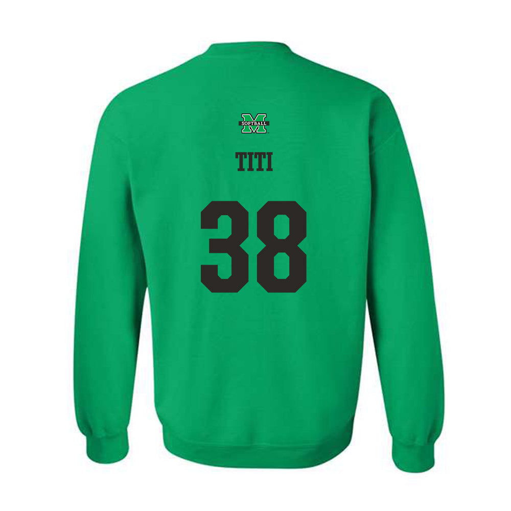 Marshall - NCAA Softball : Tia Titi - Generic Shersey Crewneck Sweatshirt-1