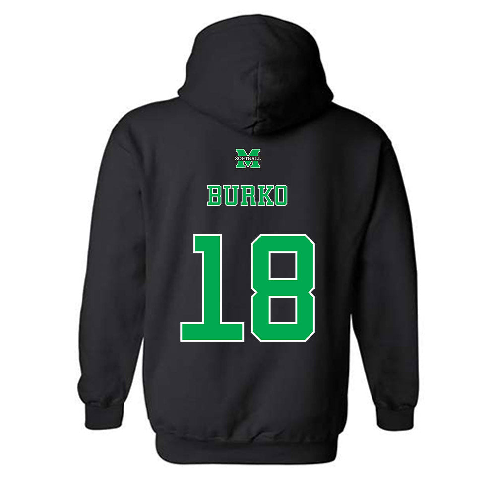 Marshall - NCAA Softball : Sydni Burko - Sports Shersey Hooded Sweatshirt-1