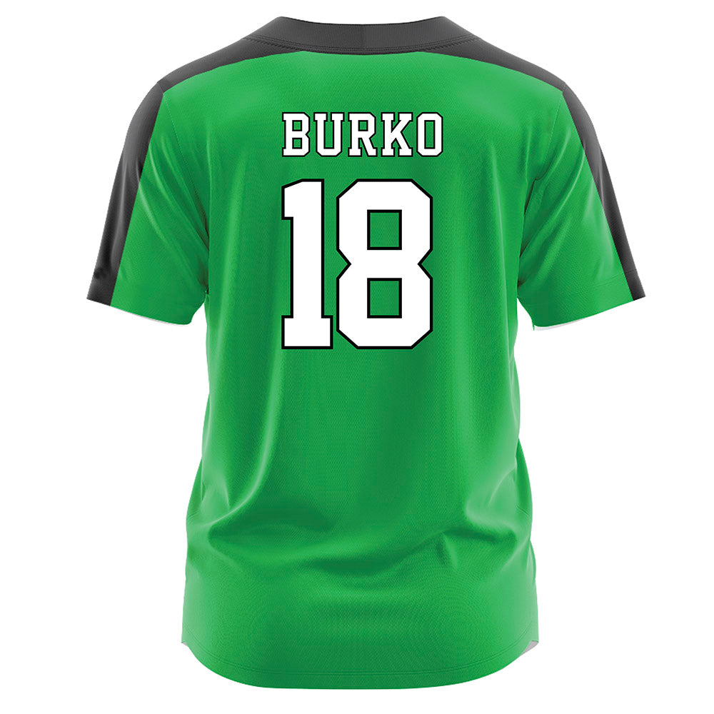 Marshall - NCAA Softball : Sydni Burko - Green Jersey-1