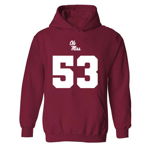 Ole Miss - NCAA Football : Ford Beeker - Replica Shersey Hooded Sweatshirt-0