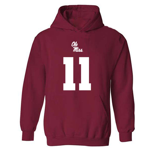 Ole Miss - NCAA Football : Keaton Thomas - Replica Shersey Hooded Sweatshirt-0