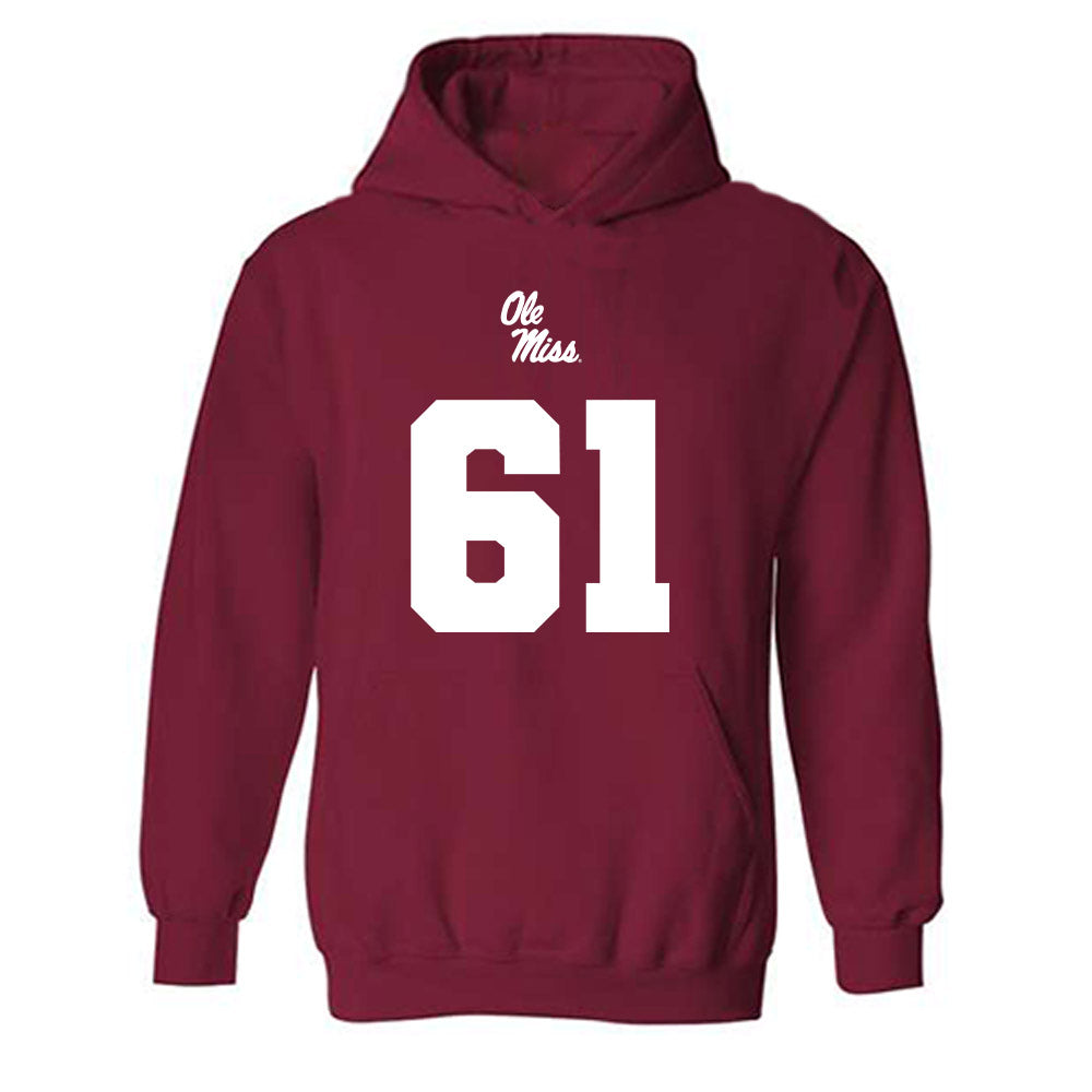 Ole Miss - NCAA Football : Tommy Kinsler IV - Replica Shersey Hooded Sweatshirt-0