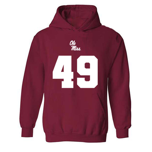 Ole Miss - NCAA Football : Sean Judge - Replica Shersey Hooded Sweatshirt-0