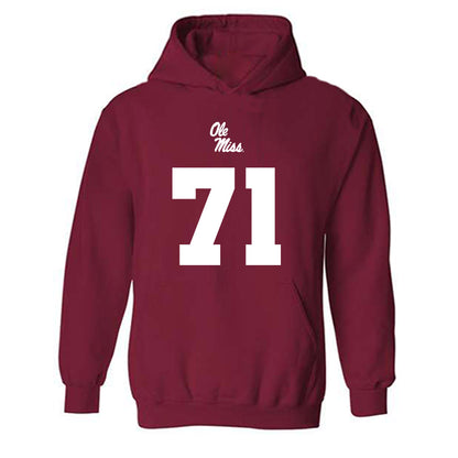 Ole Miss - NCAA Football : Emanuel Faulkner - Replica Shersey Hooded Sweatshirt-0