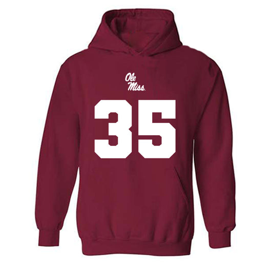 Ole Miss - NCAA Football : Damarius Yates - Replica Shersey Hooded Sweatshirt-0
