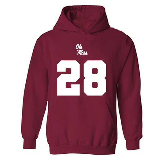 Ole Miss - NCAA Football : Joshua Dye - Replica Shersey Hooded Sweatshirt-0
