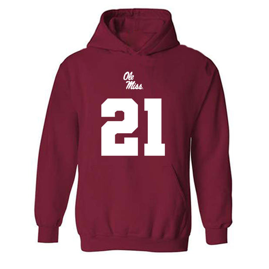 Ole Miss - NCAA Football : Tavoy Feagin - Replica Shersey Hooded Sweatshirt-0