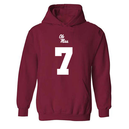 Ole Miss - NCAA Football : Sharif Denson - Replica Shersey Hooded Sweatshirt-0