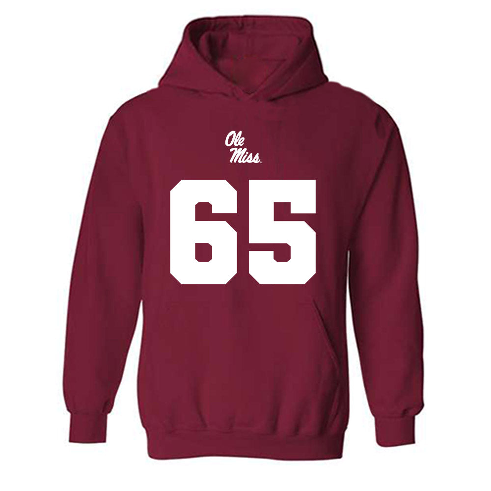Ole Miss - NCAA Football : Connor Howes - Replica Shersey Hooded Sweatshirt-0