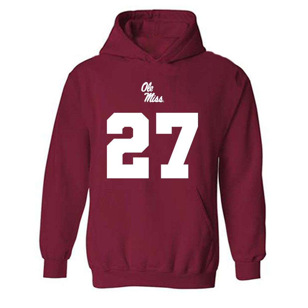 Ole Miss - NCAA Football : Macaleb Taylor - Replica Shersey Hooded Sweatshirt-0