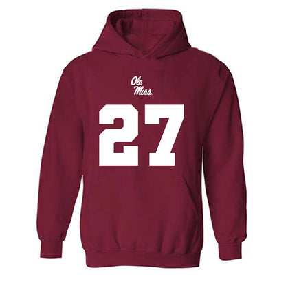Ole Miss - NCAA Football : Macaleb Taylor - Replica Shersey Hooded Sweatshirt-0