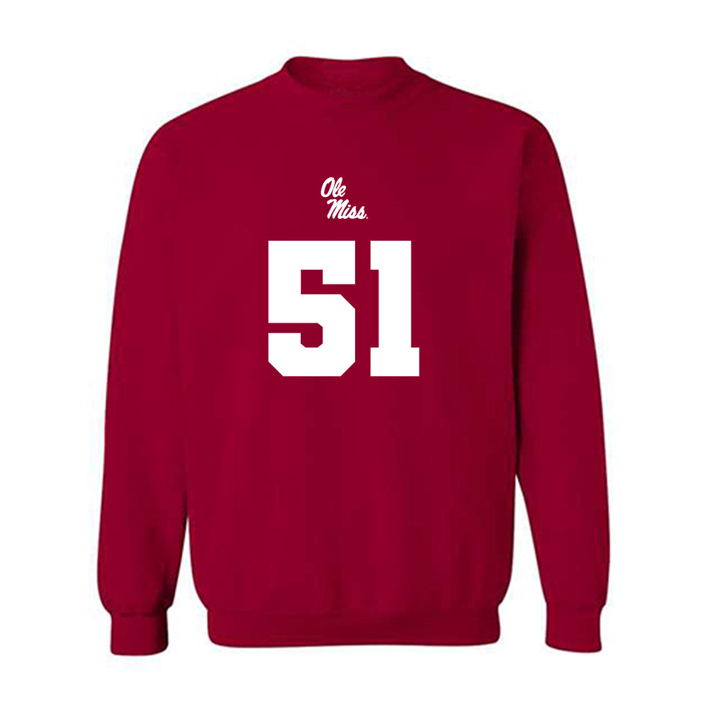 Ole Miss - NCAA Football : Trey Nightingale - Replica Shersey Crewneck Sweatshirt-0