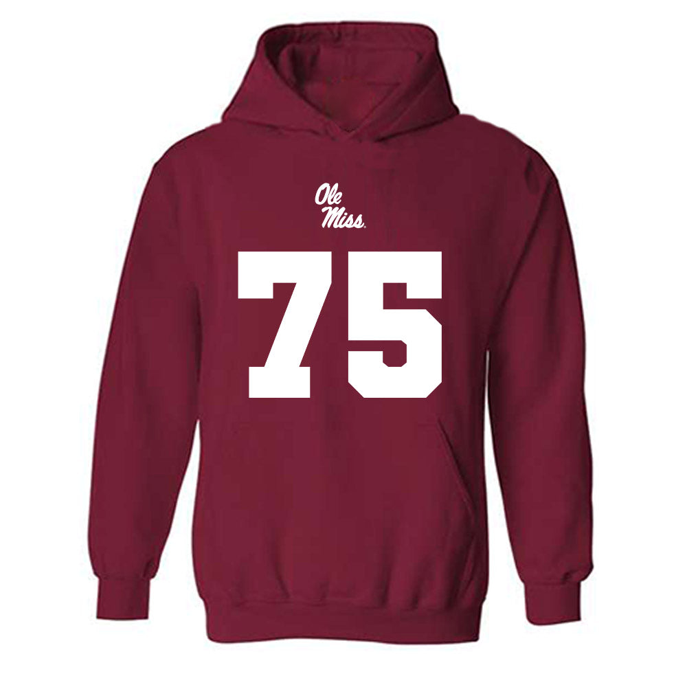 Ole Miss - NCAA Football : Patrick Kutas - Replica Shersey Hooded Sweatshirt-0
