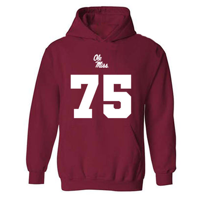 Ole Miss - NCAA Football : Patrick Kutas - Replica Shersey Hooded Sweatshirt-0