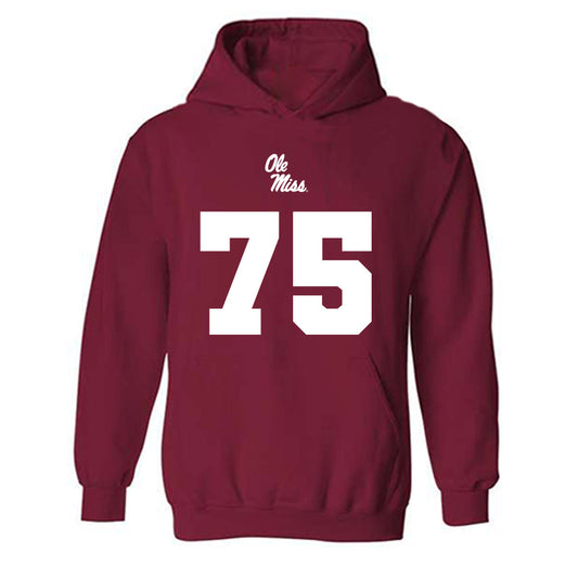Ole Miss - NCAA Football : Patrick Kutas - Replica Shersey Hooded Sweatshirt-0
