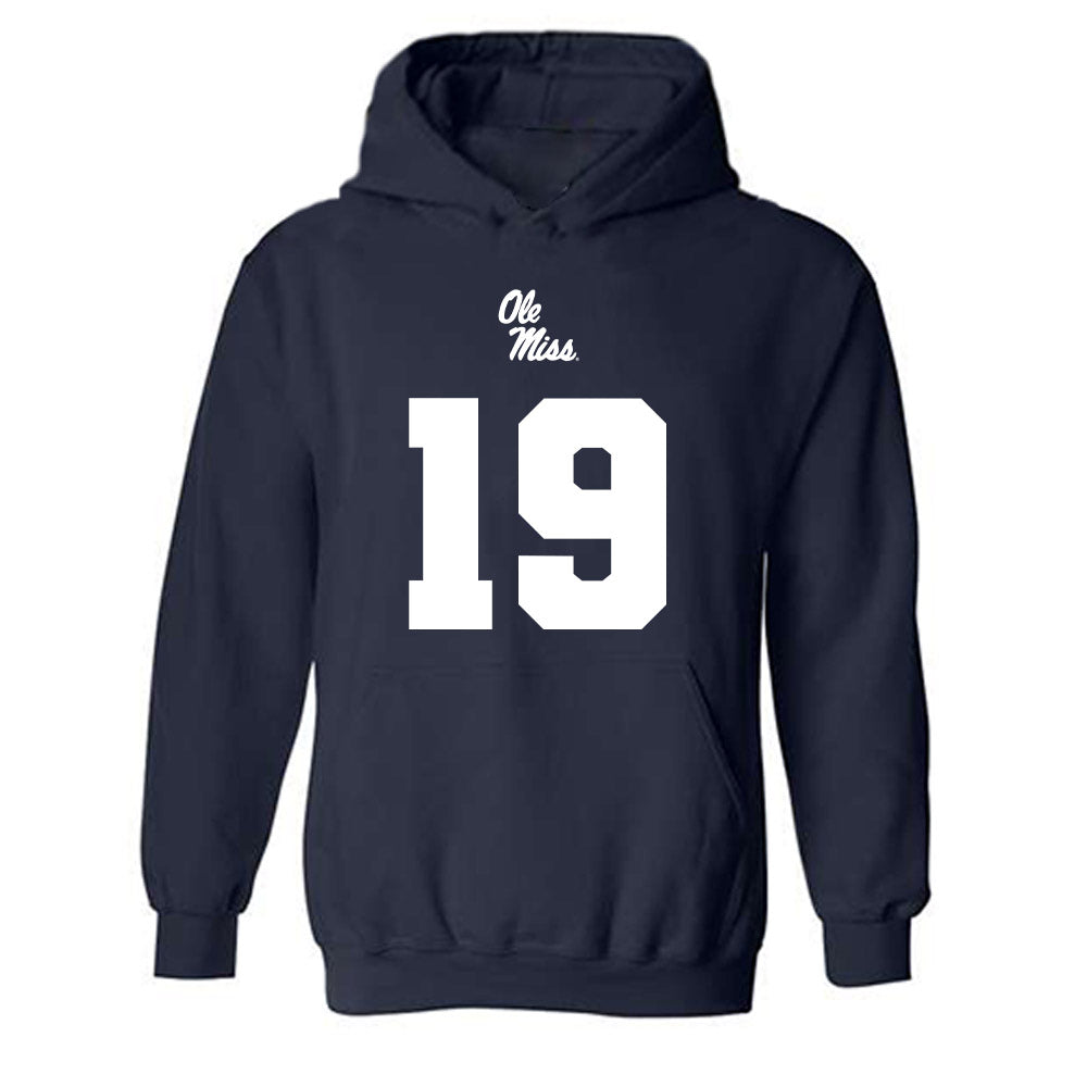 Ole Miss - NCAA Football : MJ Preston - Replica Shersey Hooded Sweatshirt-0