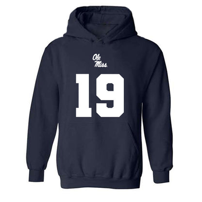 Ole Miss - NCAA Football : MJ Preston - Replica Shersey Hooded Sweatshirt-0
