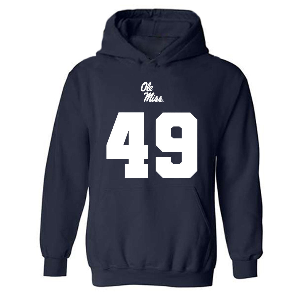 Ole Miss - NCAA Football : Sean Judge - Replica Shersey Hooded Sweatshirt-0