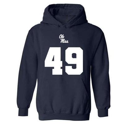 Ole Miss - NCAA Football : Sean Judge - Replica Shersey Hooded Sweatshirt-0