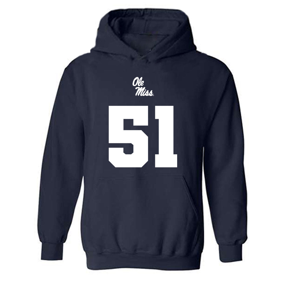 Ole Miss - NCAA Football : Trey Nightingale - Replica Shersey Hooded Sweatshirt-0