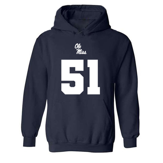 Ole Miss - NCAA Football : Trey Nightingale - Replica Shersey Hooded Sweatshirt-0