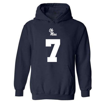 Ole Miss - NCAA Football : Sharif Denson - Replica Shersey Hooded Sweatshirt-0