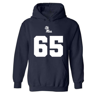 Ole Miss - NCAA Football : Connor Howes - Replica Shersey Hooded Sweatshirt-0