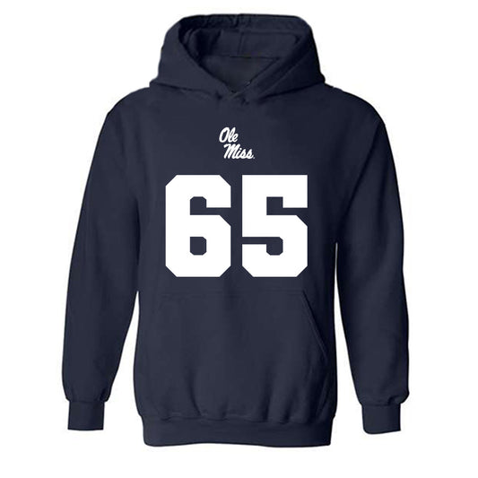 Ole Miss - NCAA Football : Connor Howes - Replica Shersey Hooded Sweatshirt-0