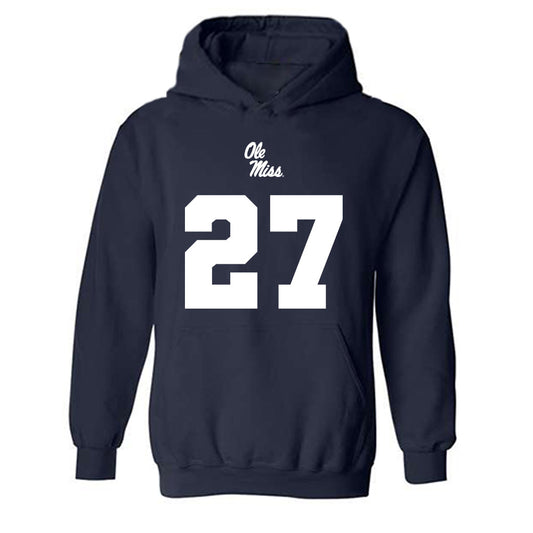 Ole Miss - NCAA Football : Macaleb Taylor - Replica Shersey Hooded Sweatshirt-0