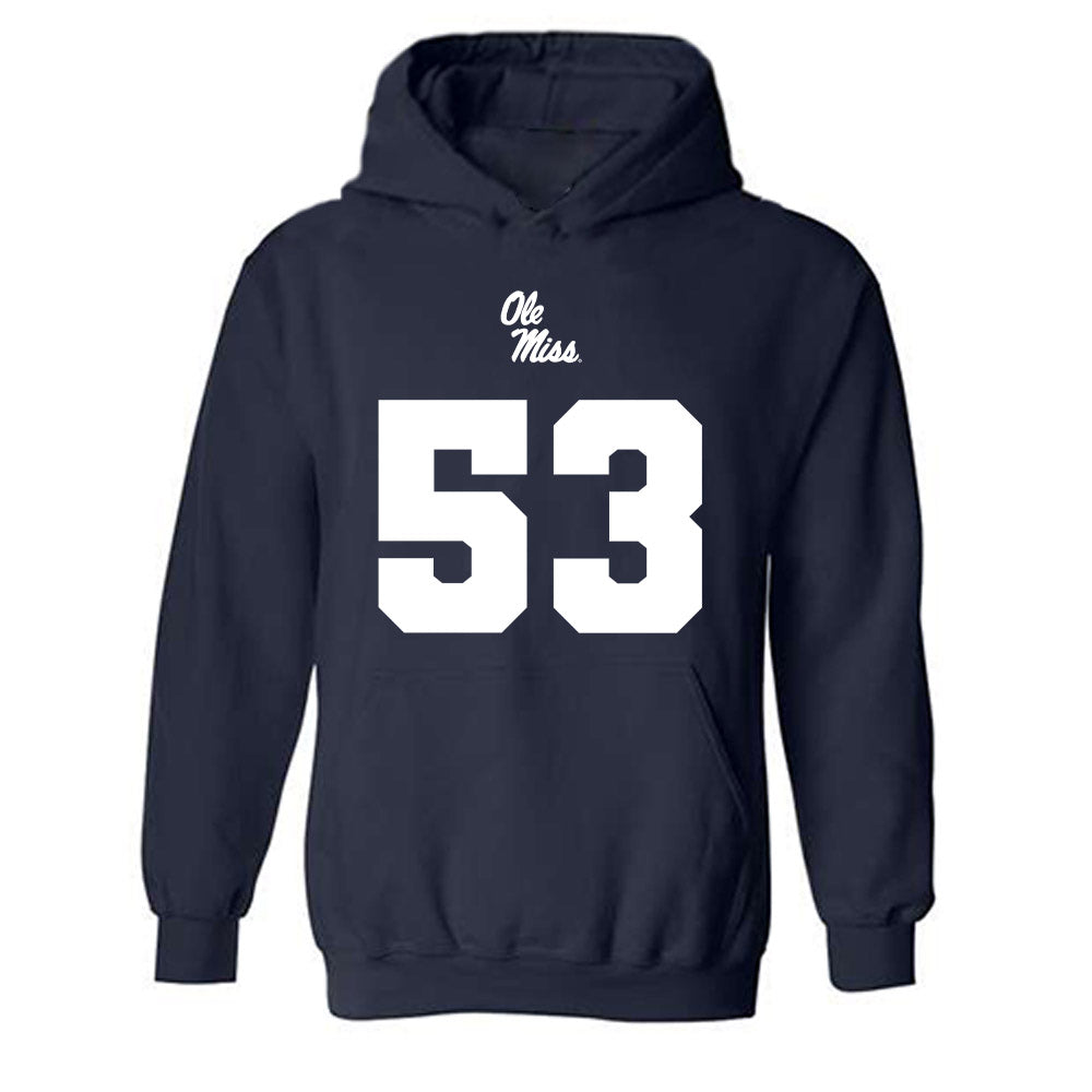 Ole Miss - NCAA Football : Ford Beeker - Replica Shersey Hooded Sweatshirt-0