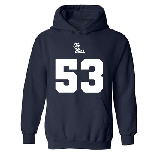 Ole Miss - NCAA Football : Ford Beeker - Replica Shersey Hooded Sweatshirt-0