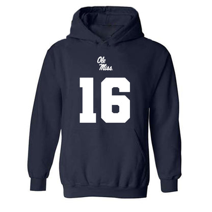 Ole Miss - NCAA Football : Dorian Barney - Replica Shersey Hooded Sweatshirt-0