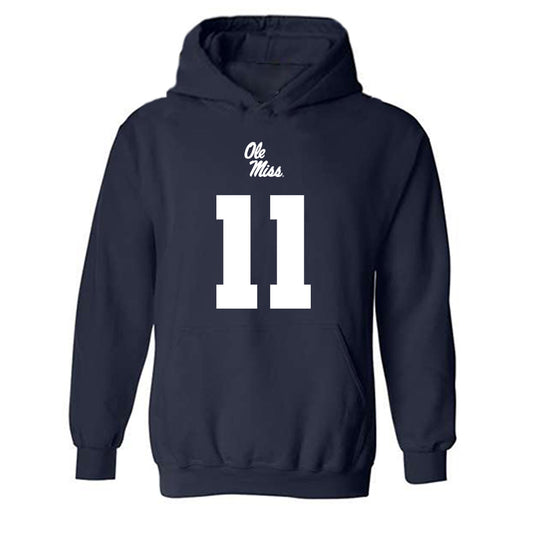 Ole Miss - NCAA Football : Keaton Thomas - Replica Shersey Hooded Sweatshirt-0