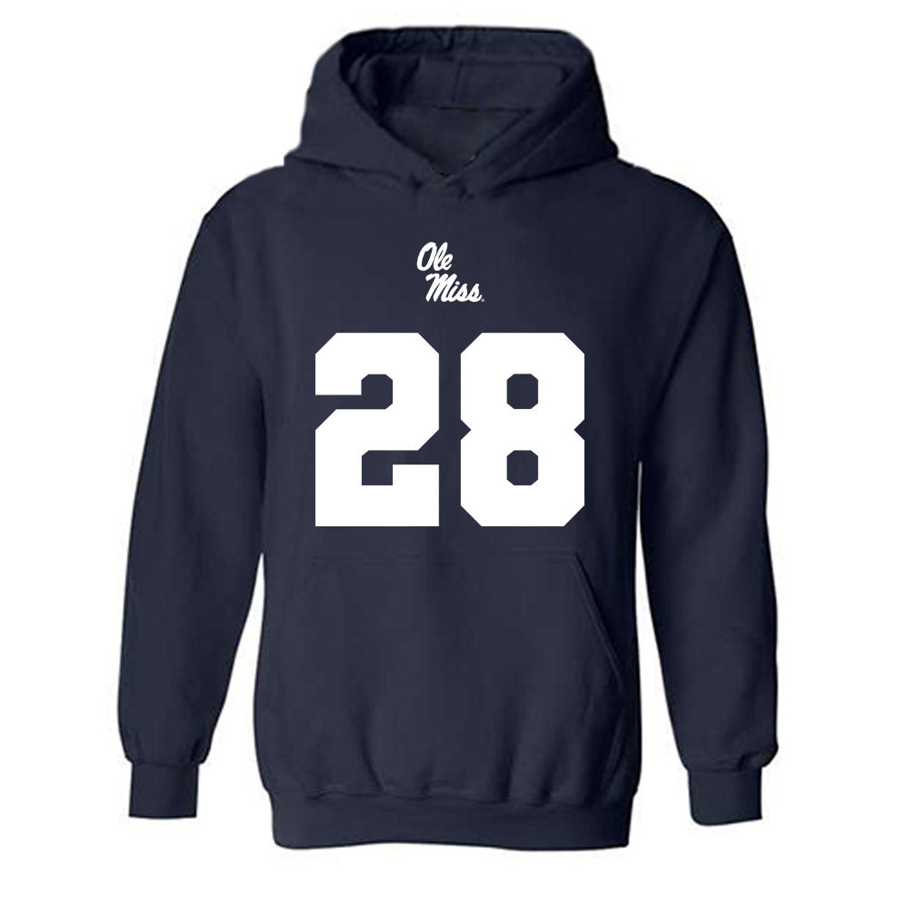 Ole Miss - NCAA Football : Joshua Dye - Replica Shersey Hooded Sweatshirt-0