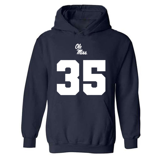 Ole Miss - NCAA Football : Damarius Yates - Replica Shersey Hooded Sweatshirt-0