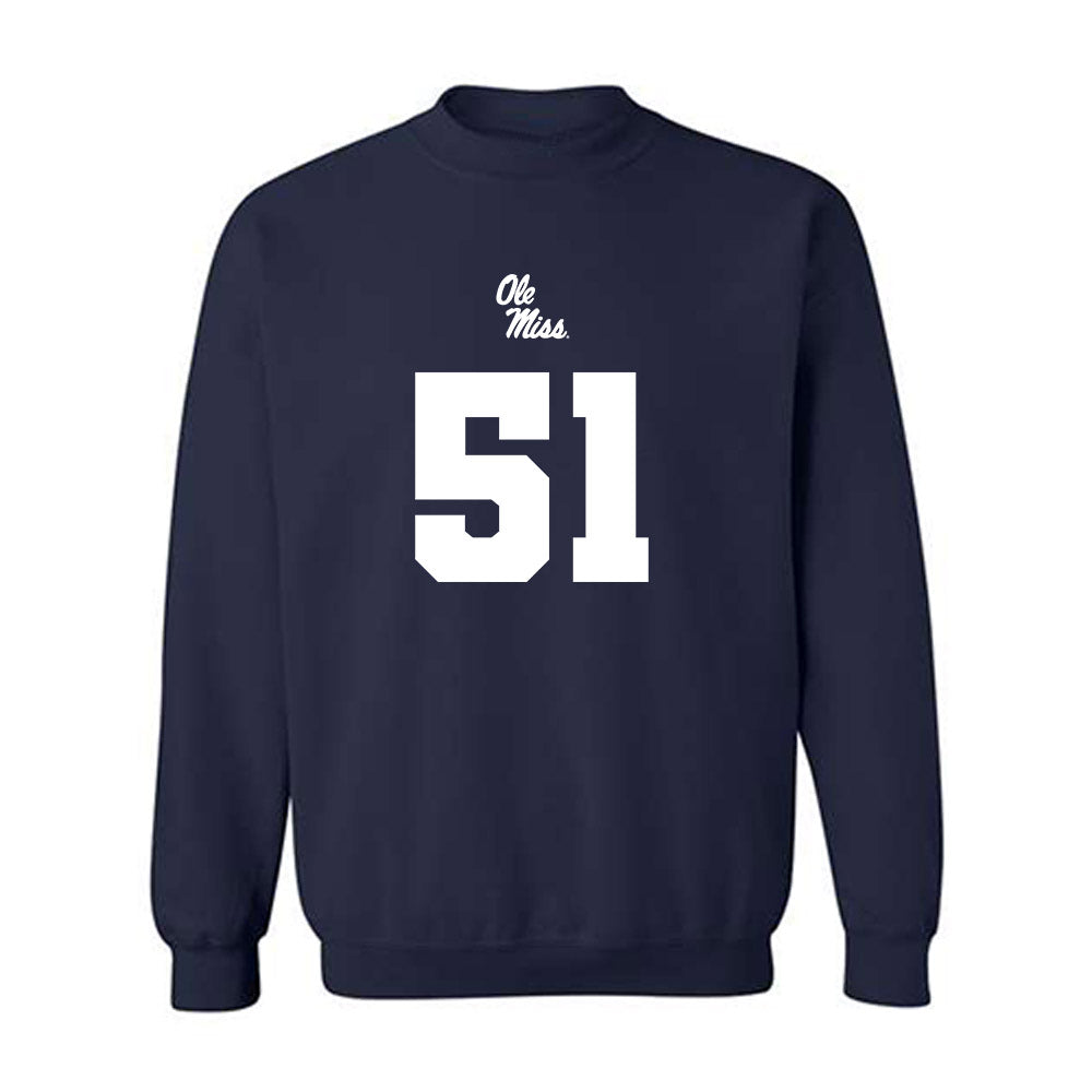 Ole Miss - NCAA Football : Trey Nightingale - Replica Shersey Crewneck Sweatshirt-0
