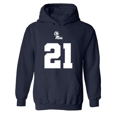 Ole Miss - NCAA Football : Tavoy Feagin - Replica Shersey Hooded Sweatshirt-0
