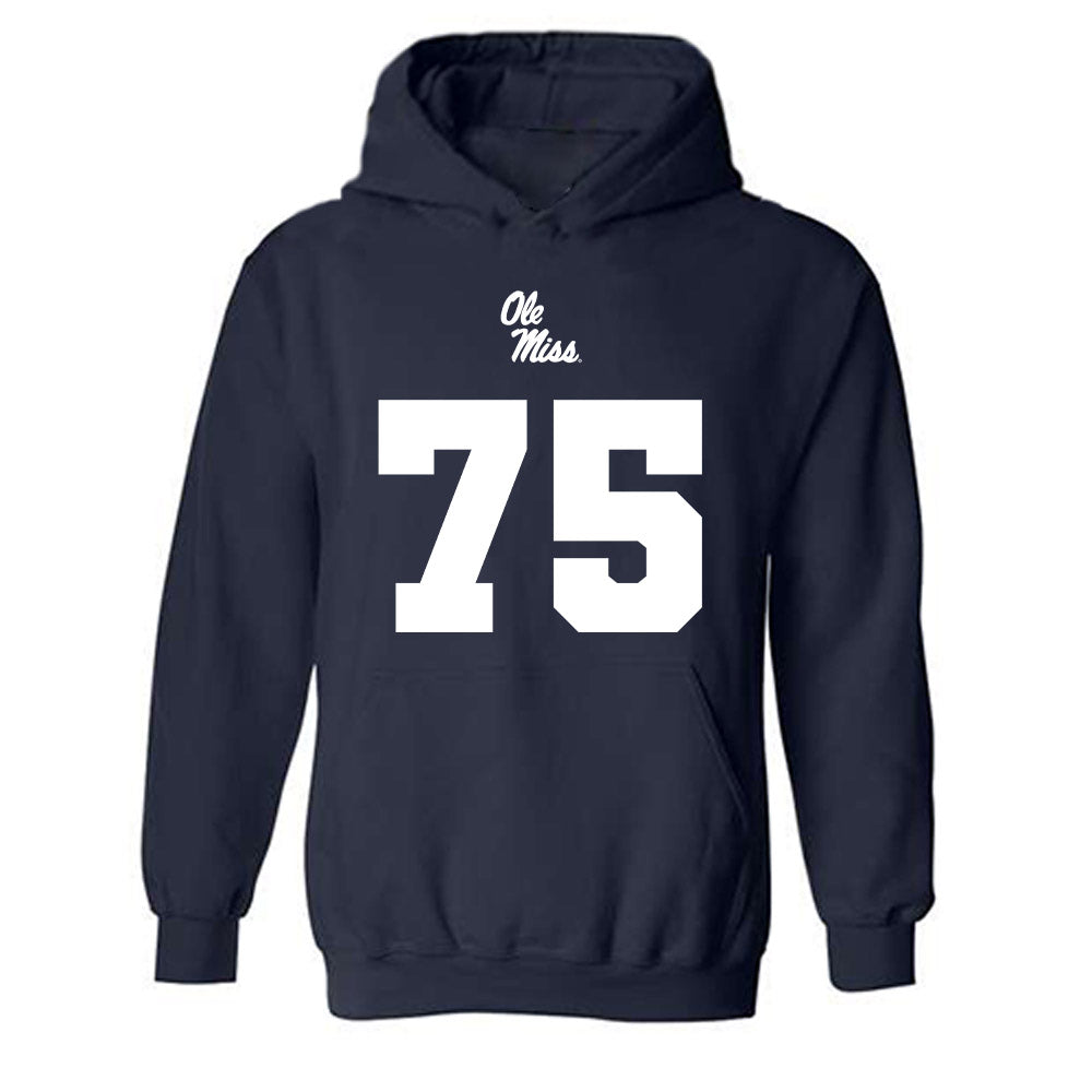Ole Miss - NCAA Football : Patrick Kutas - Replica Shersey Hooded Sweatshirt-0