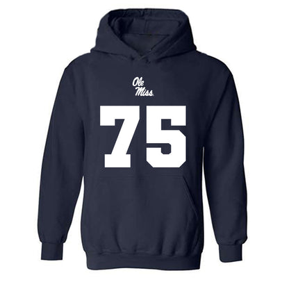 Ole Miss - NCAA Football : Patrick Kutas - Replica Shersey Hooded Sweatshirt-0