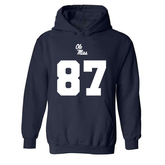 Ole Miss - NCAA Football : Wyatt Smalley - Replica Shersey Hooded Sweatshirt-0