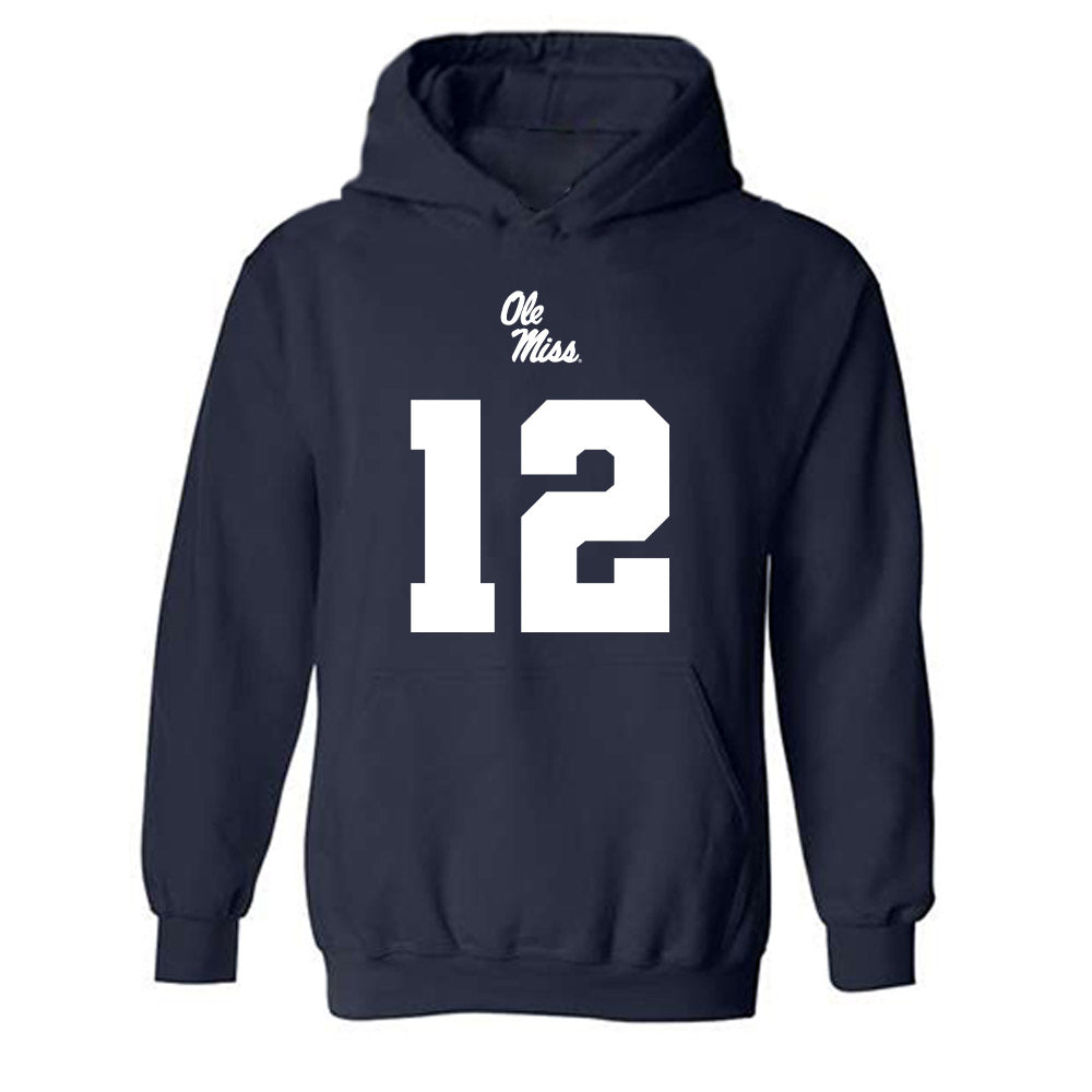 Ole Miss - NCAA Football : Luke Ferrelli - Replica Shersey Hooded Sweatshirt-0