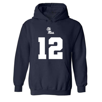 Ole Miss - NCAA Football : Luke Ferrelli - Replica Shersey Hooded Sweatshirt-0