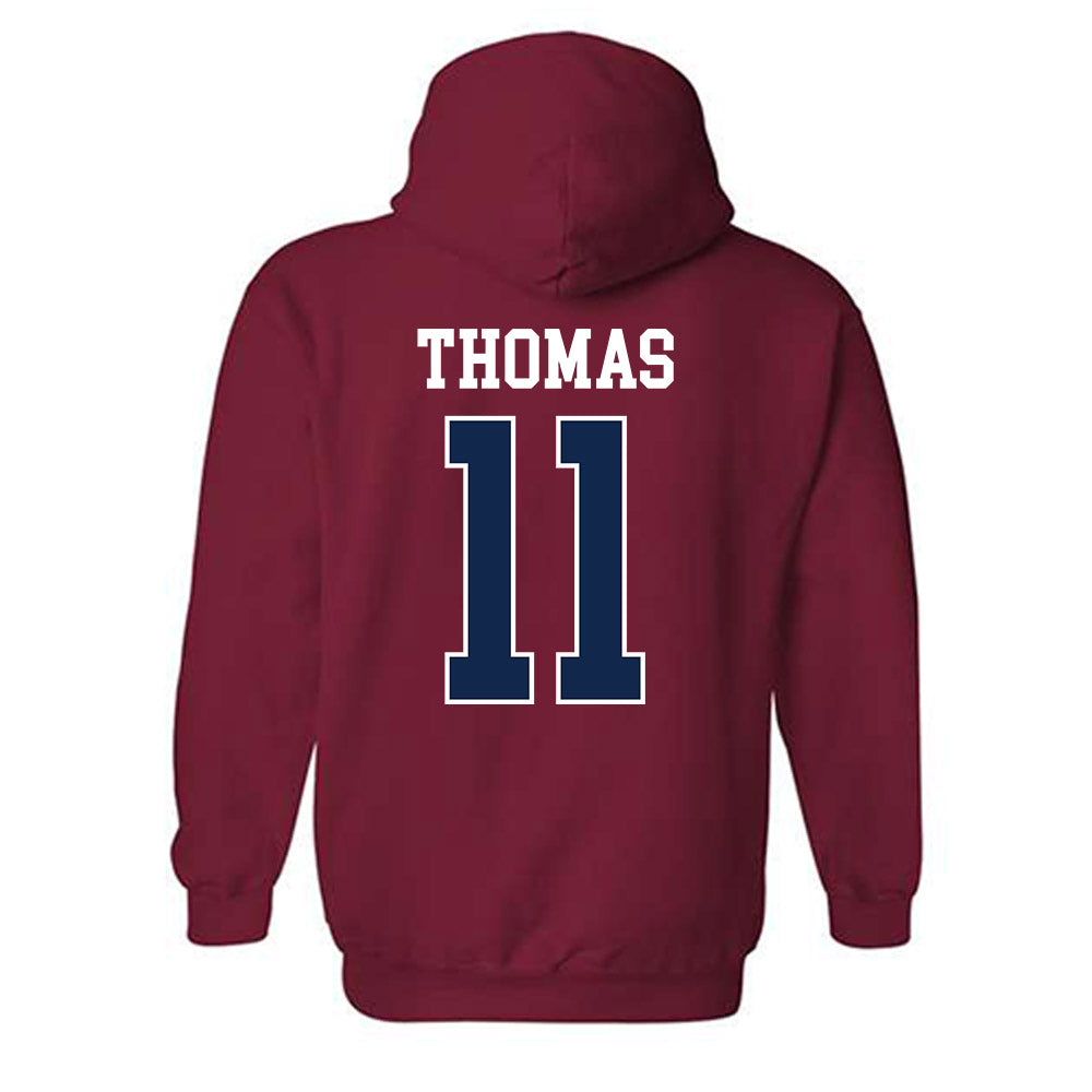 Ole Miss - NCAA Football : Keaton Thomas - Replica Shersey Hooded Sweatshirt-1