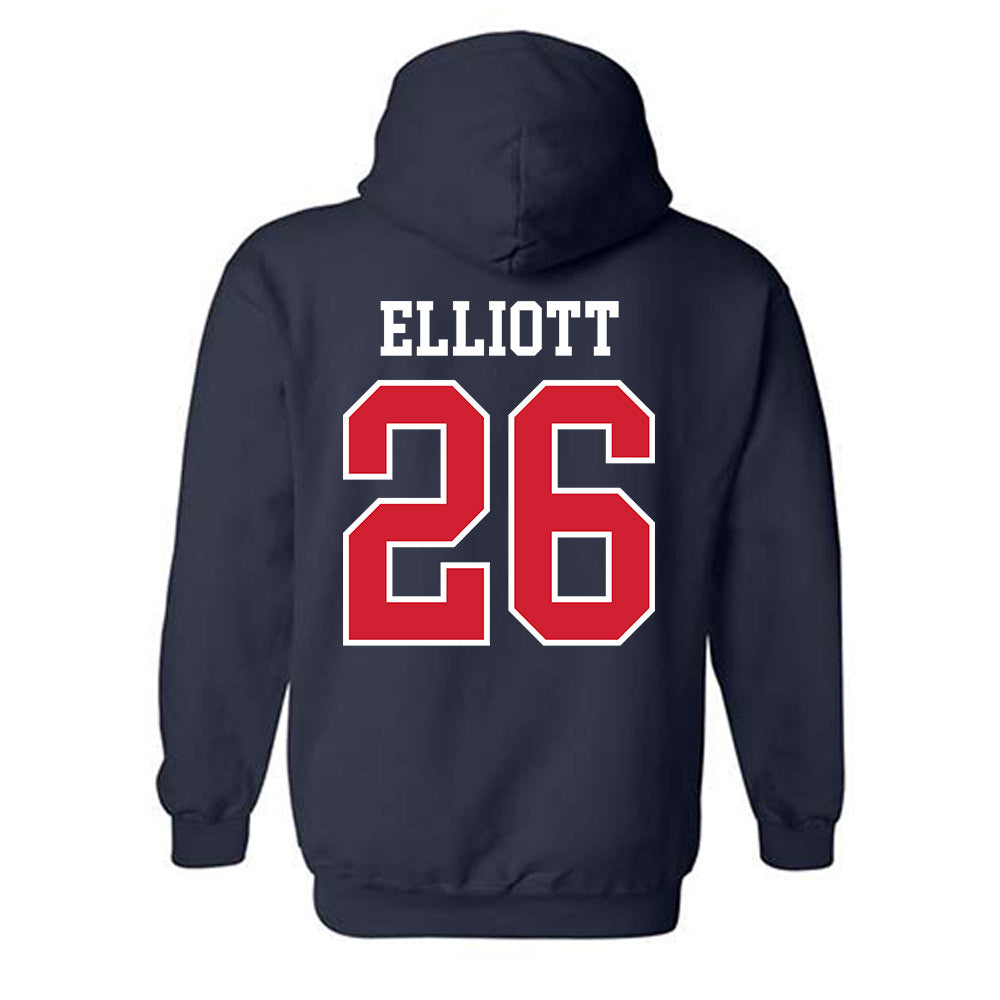 Ole Miss - NCAA Baseball : Hunter Elliott - Replica Shersey Hooded Sweatshirt-1