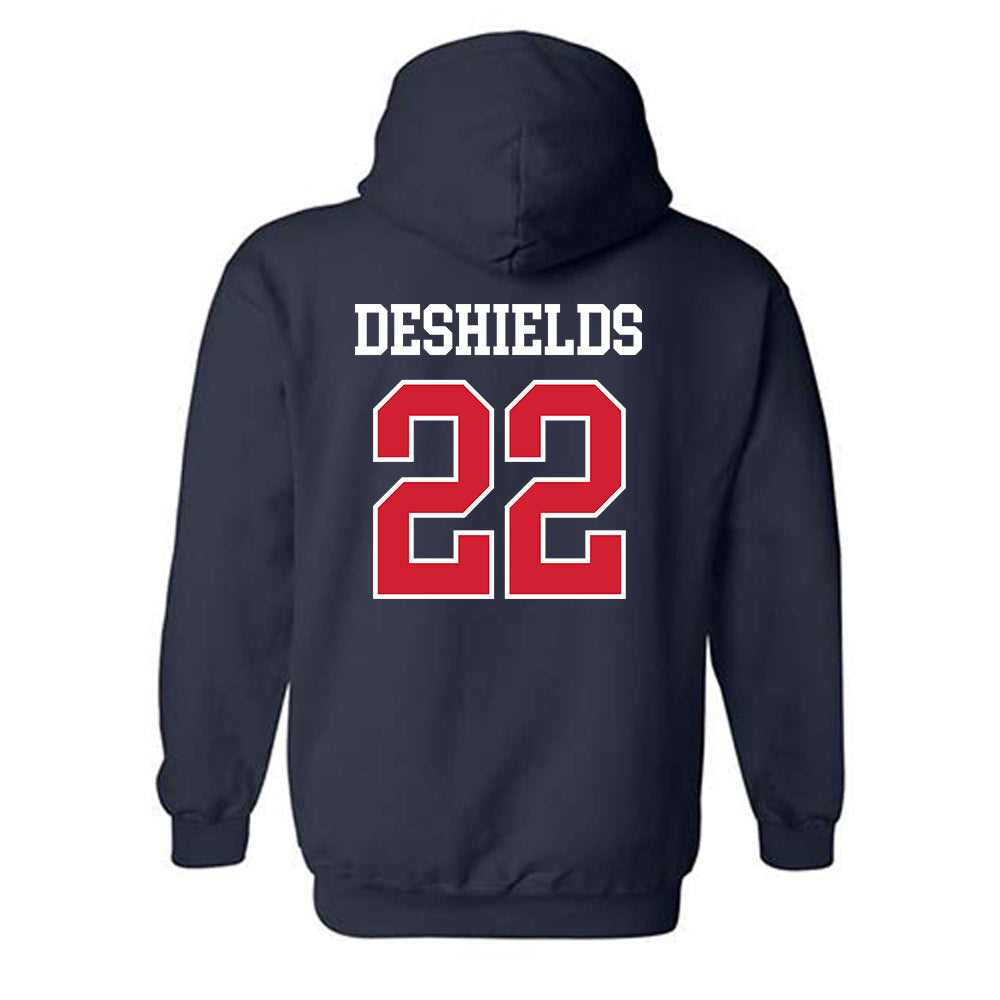 Ole Miss - NCAA Women's Basketball : Denim DeShields - Classic Shersey Hooded Sweatshirt-1