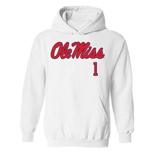 Ole Miss - NCAA Men's Basketball : Corey Chest - Fashion Shersey Hooded Sweatshirt-0