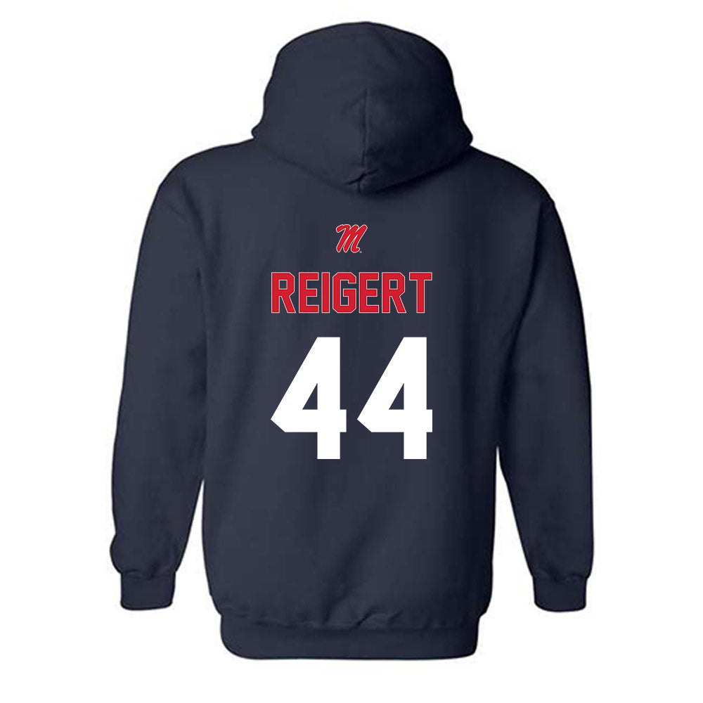 Ole Miss - NCAA Baseball : Jake Reigert - Sports Shersey Hooded Sweatshirt-1